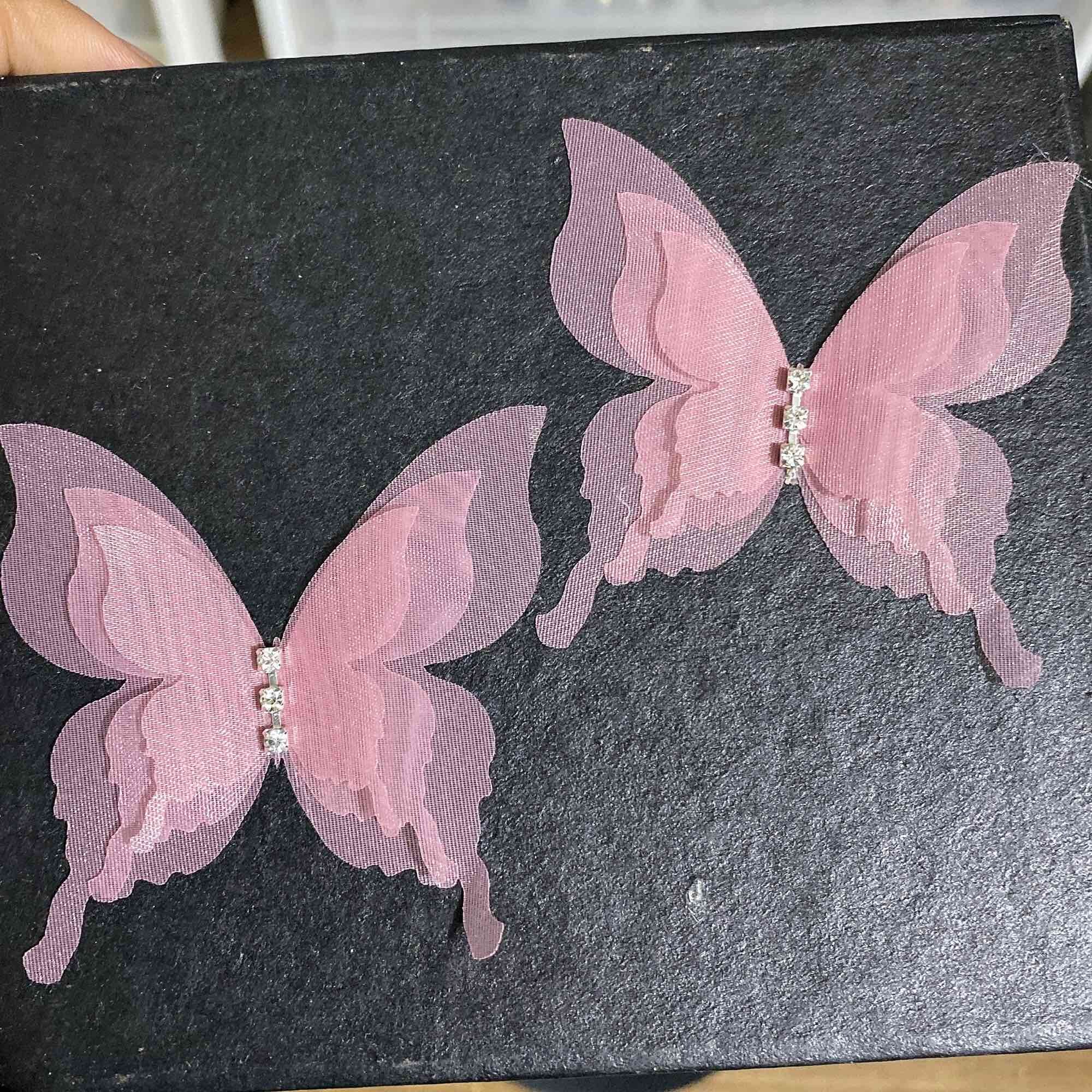 SET 5 BƯỚM TRANG TRÍ ĐÍNH ĐÁ 3 LỚP SIZE 6cm