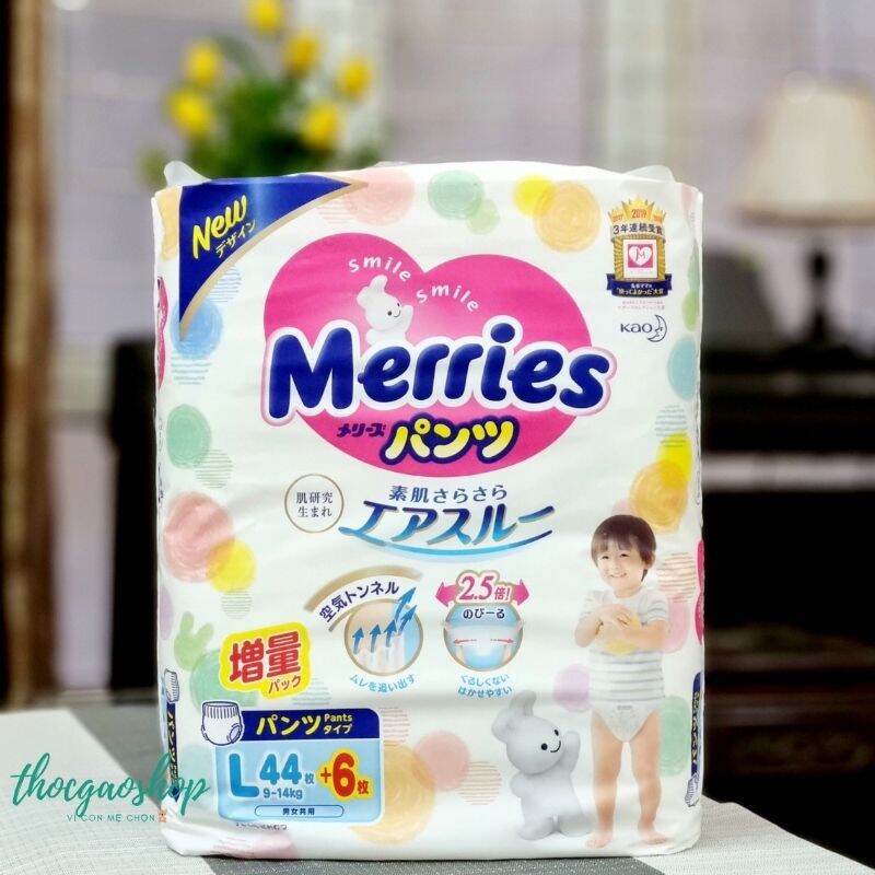 Tã/bỉm quần merries size m58/l44/xl38