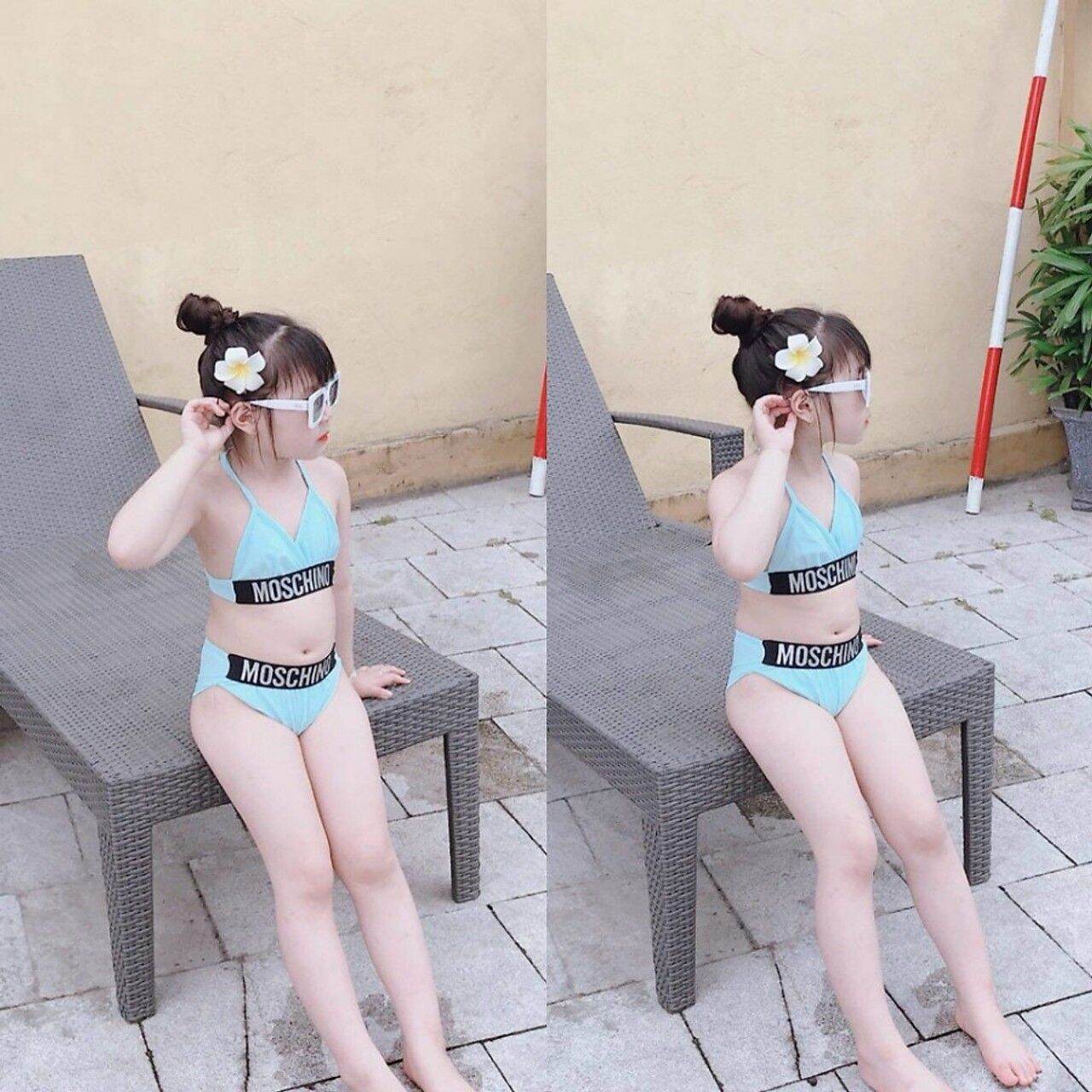 Bikini Moschino cao cấp cho bé gái