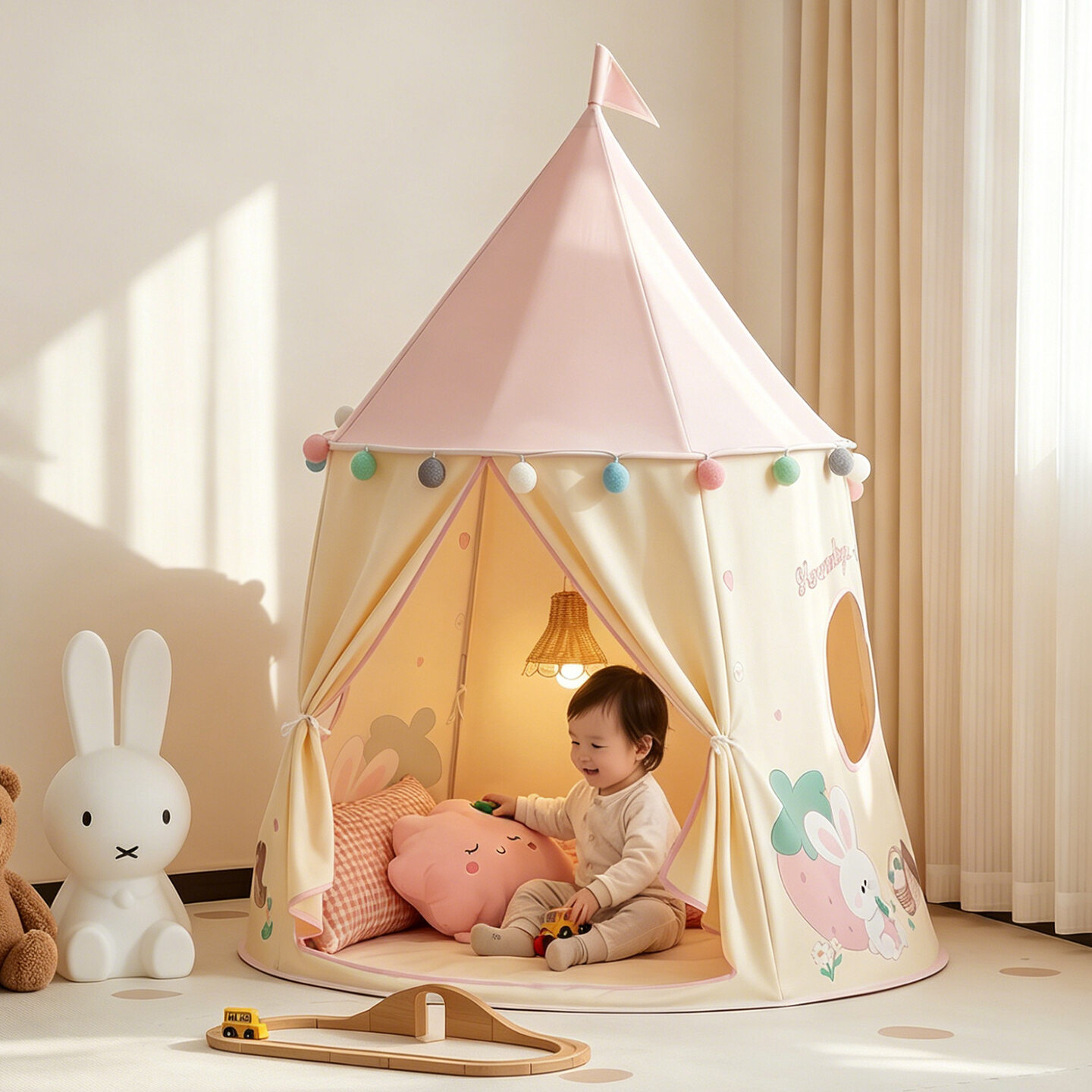 Lều Chơi Hình Dâu Tây Công Chúa Nhà Nấm
