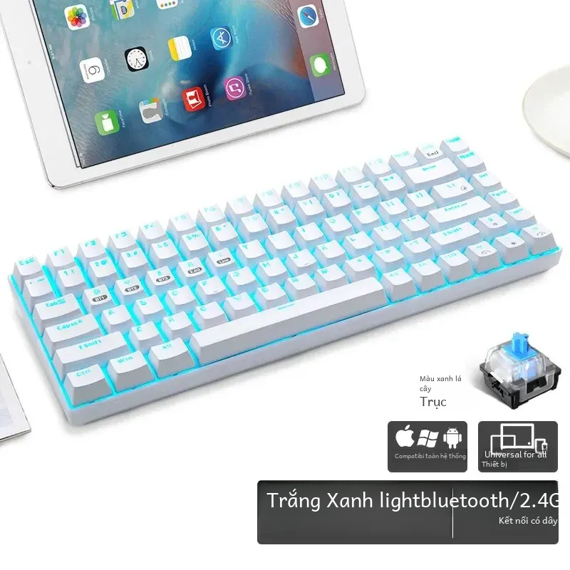 Bàn phím cơ Bluetooth Union 84 phím Không dây Chơi game ba chế độ & Điện thoại di động Máy tính bảng Phụ kiện