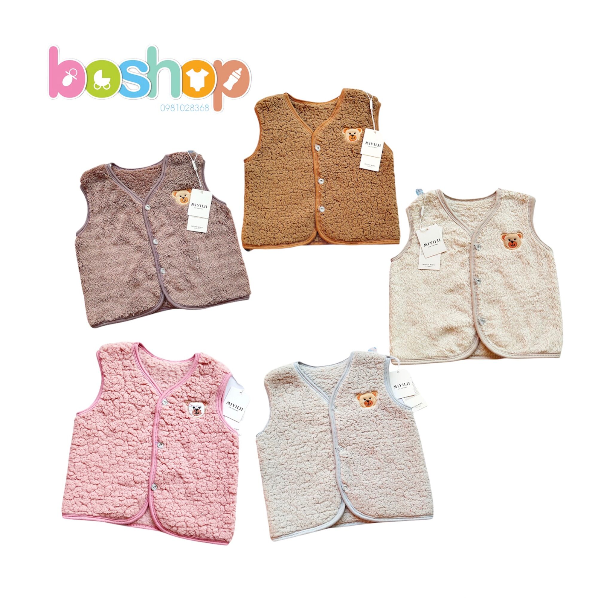 Áo gile lông cừu ấm áp cho bé size 3-8kg