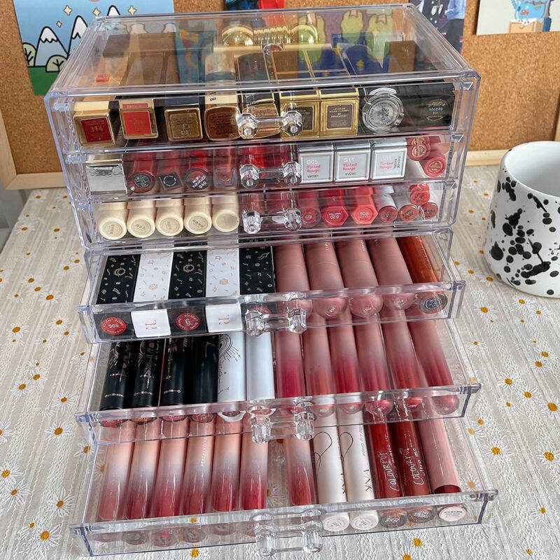 Hộp đựng son môi kiểu ngăn kéo phong cách instagram giá đựng son môi acrylic hộp đựng son môi men môi son môi chống bụi