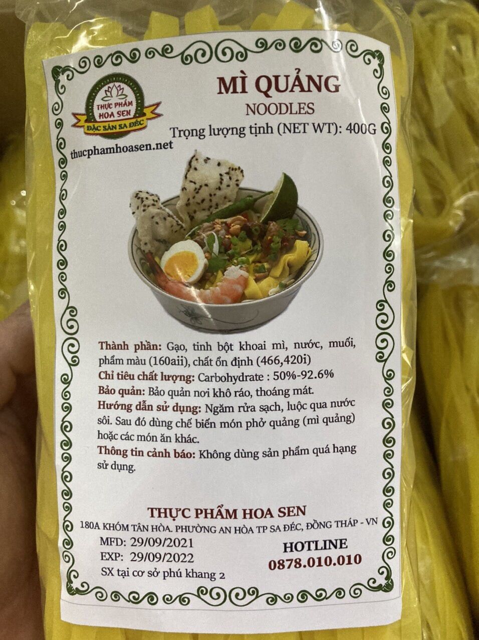 Mì quãng tươi sấy khô sa đéc