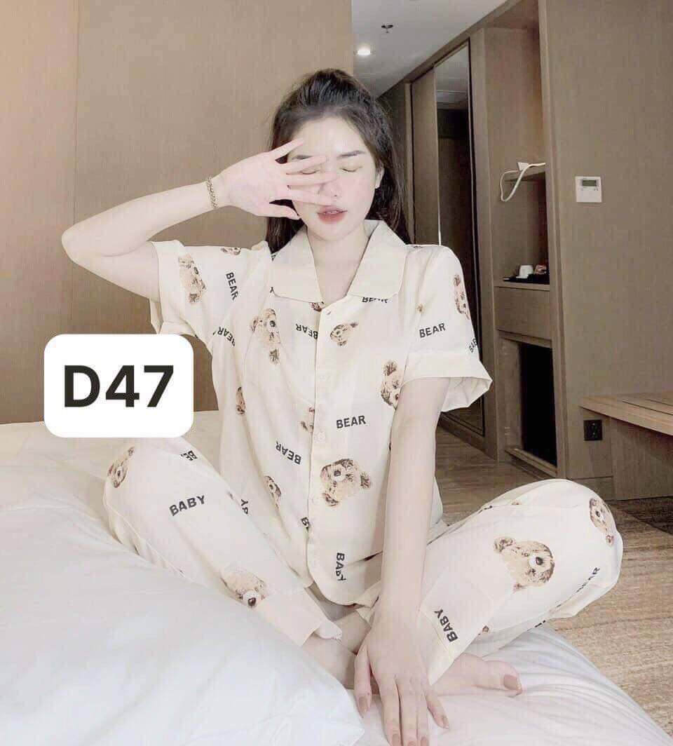 Bộ Pijama nữ tay ngắn quần dài dễ thương