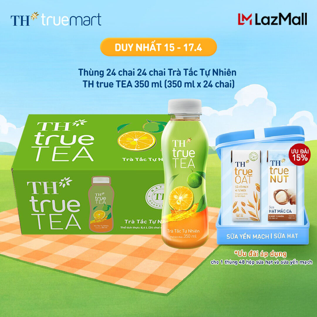 Thùng 24 chai Trà Tắc Tự Nhiên TH true TEA 350 ml