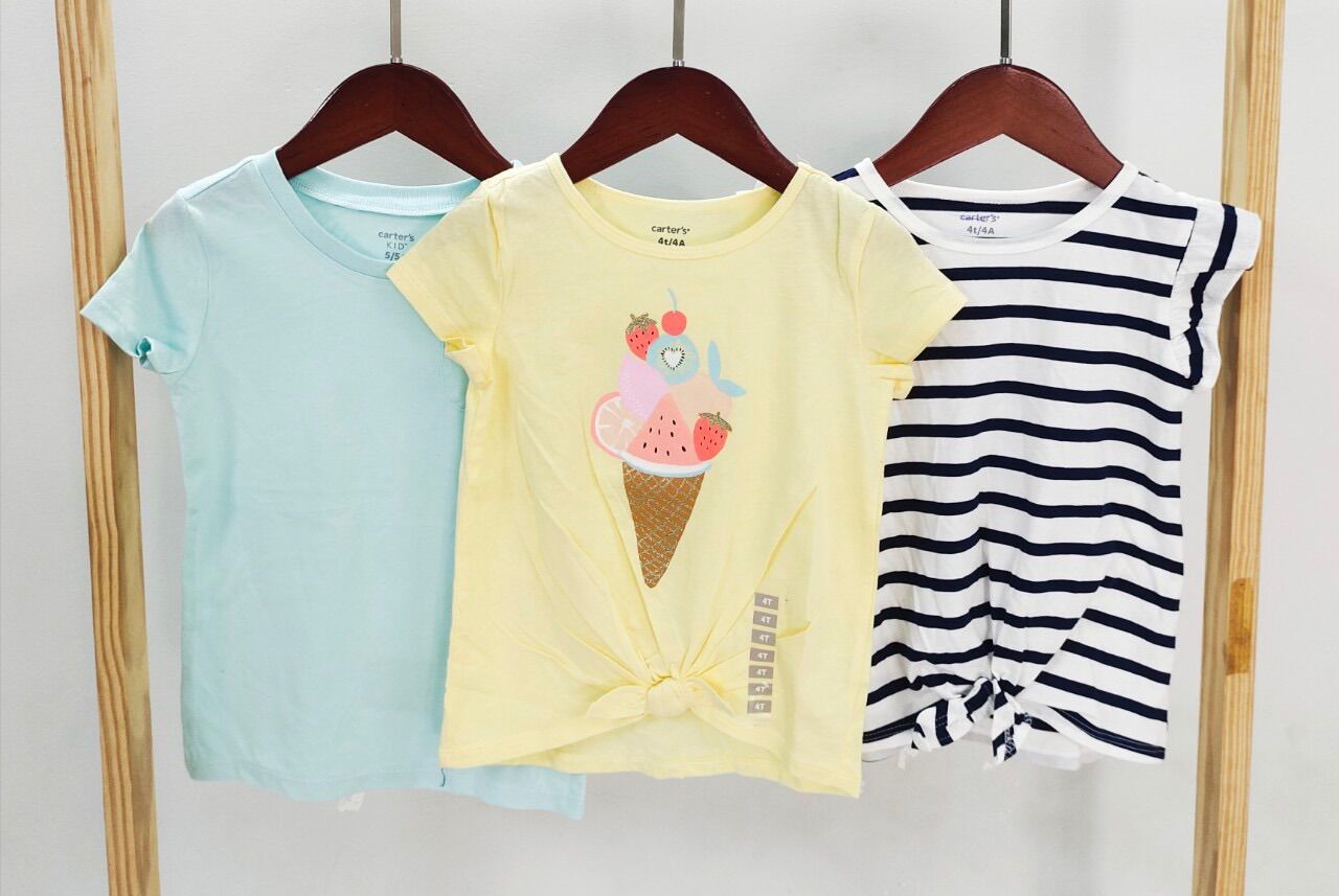 Áo thun cotton xuất dư Carter’s bé gái 2-14T (9-44kg)