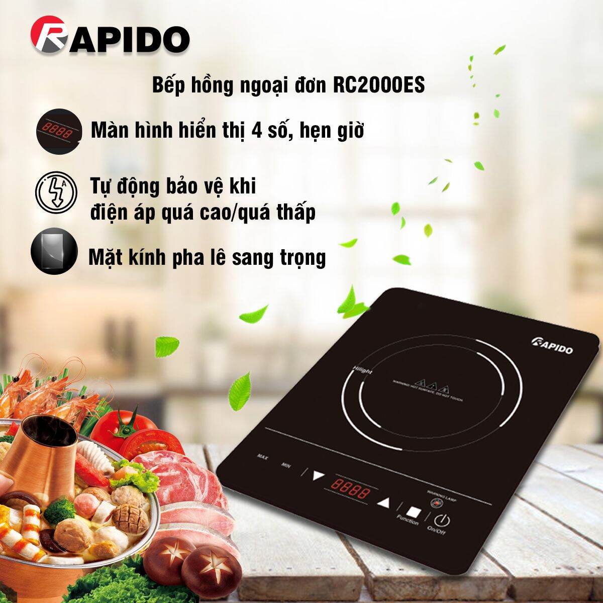 Bếp hồng ngoại đơn Rapido RC2000ES