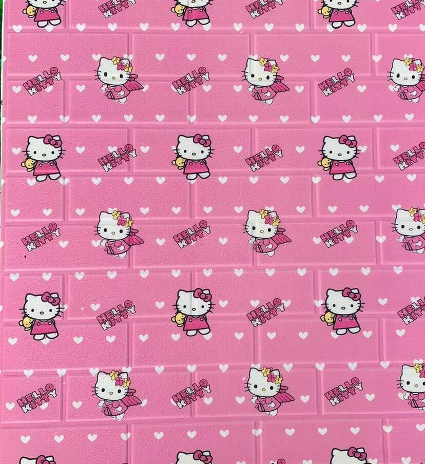 Xốp dán tường Đoraemon và Hello Kitty 70x77cm