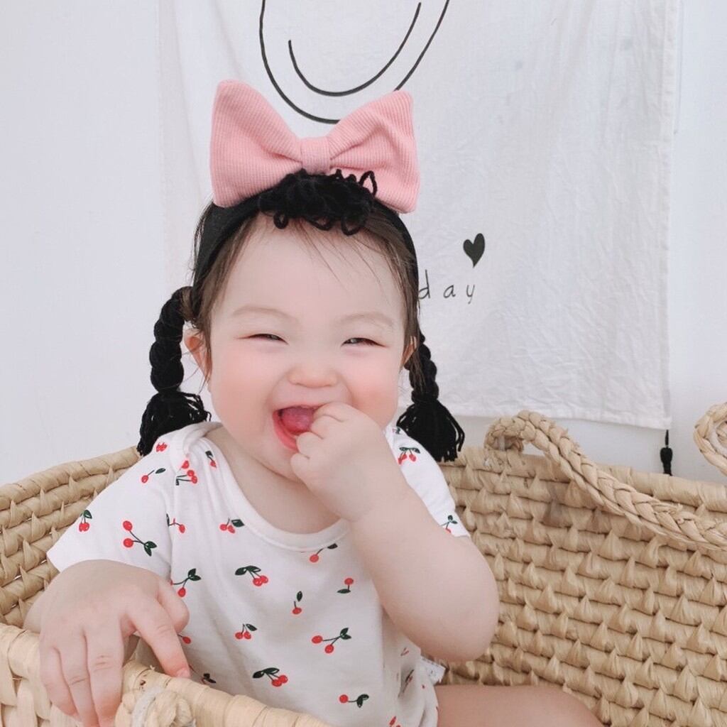Băng đô tóc  len thắt bím co giản dể thương cho bé