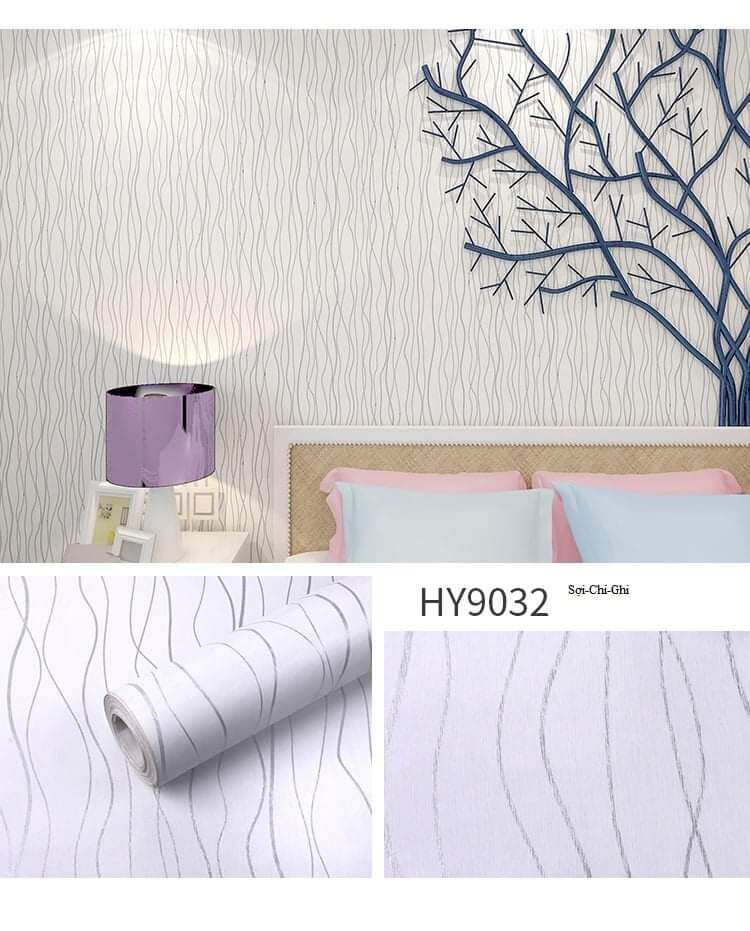 giấy dán tường vân sóng bạc cuộn 0,45x10m