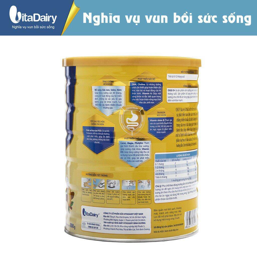 Sữa bột Oggi 0+ lon 800g