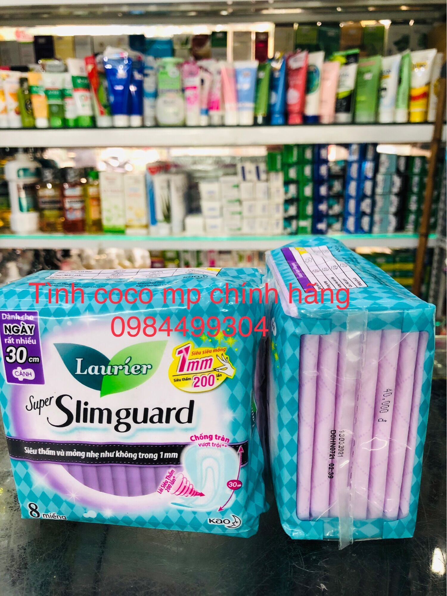 Combo 2 gói băng vệ sinh laurie slimguard 30cm 8M
