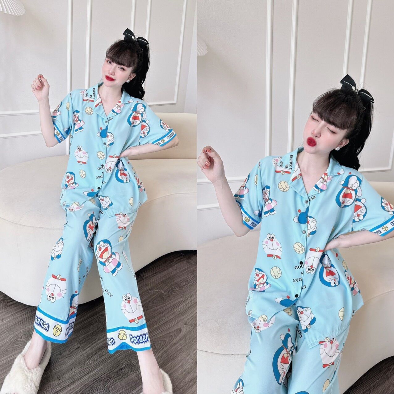 Đồ bộ Lụa Nhật sang trọng Bigsize 50-100kg chất mềm rũ Y