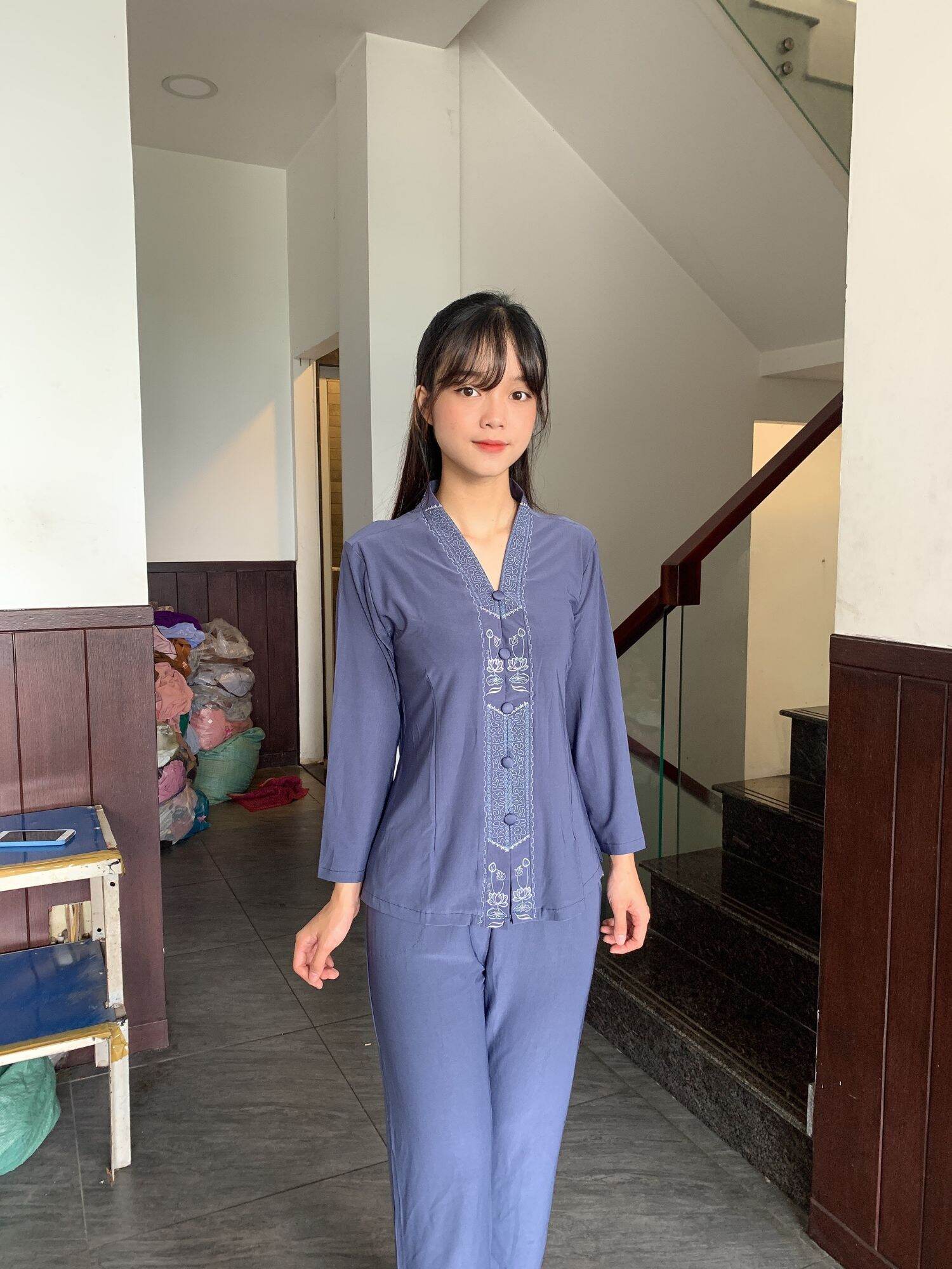 Đồ bộ đồ lam đi chùa#lắc balai thun.