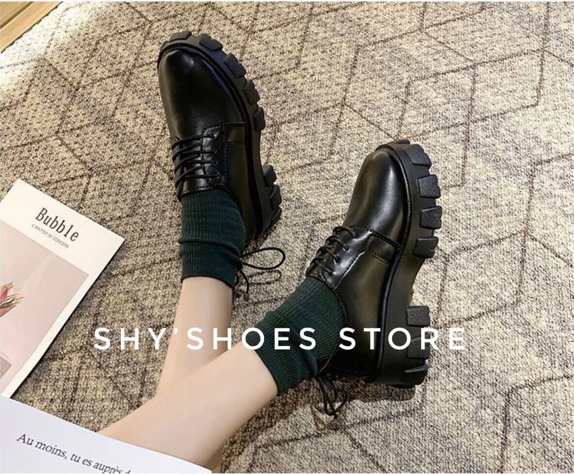 Giày boot oxford cổ thấp phong cách cá tính Trắng, Đen (size 35-40)