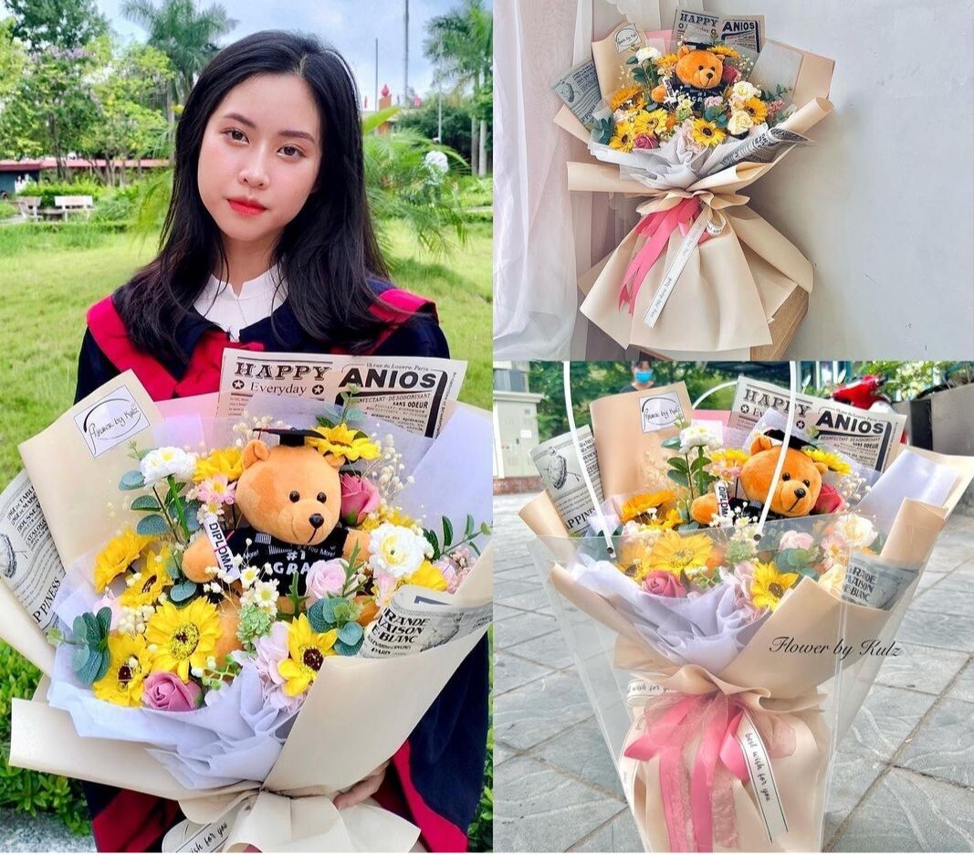 Trang trí, lên bó hoa, giỏ quà tốt nghiệp