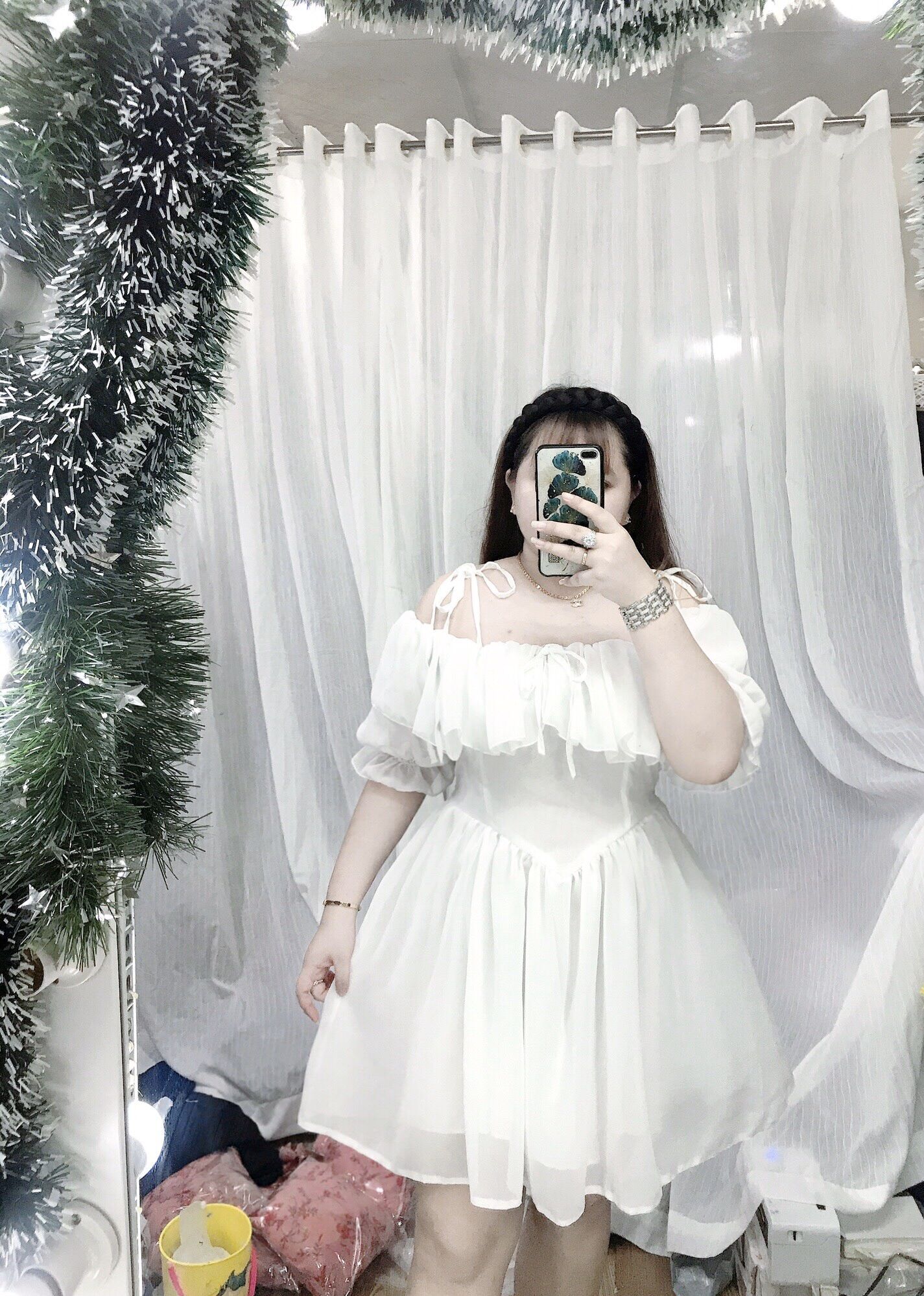 [Bigsize 60-85kg] Đầm trễ vai bèo phom ngắn