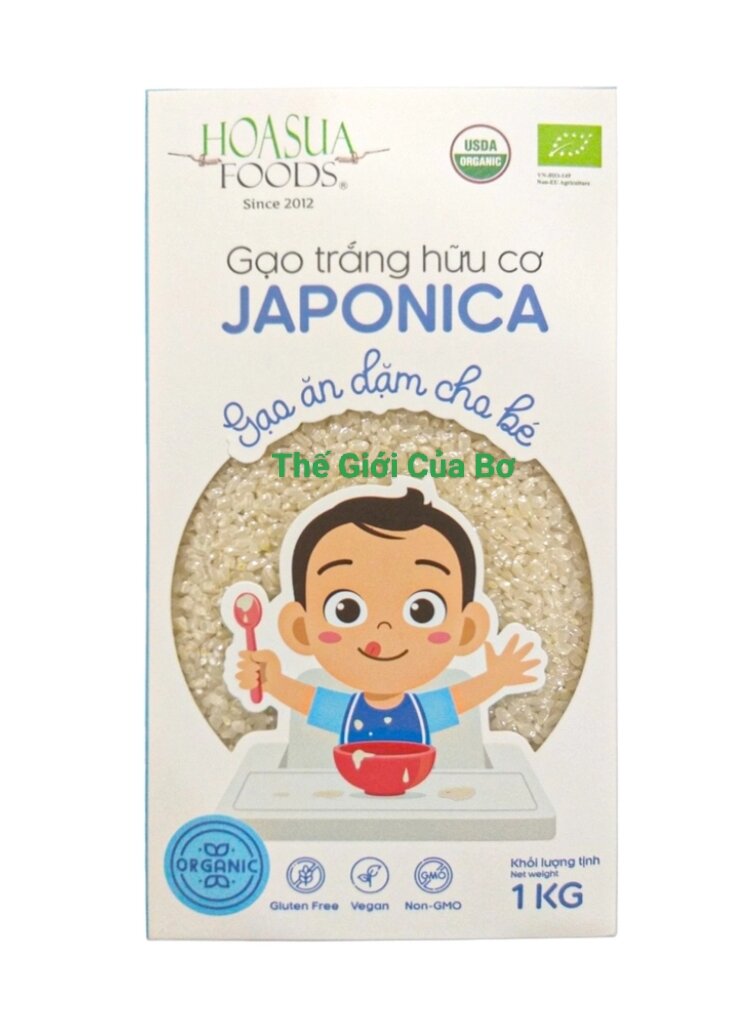 Gạo trắng hữu cơ Japonica Hoa Sữa 1kg