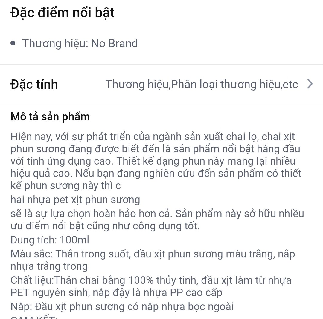 Chai nhựa có vòi xịt 100ml