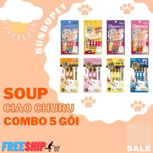 Ciao - Combo 5 gói Soup thưởng cho mèo