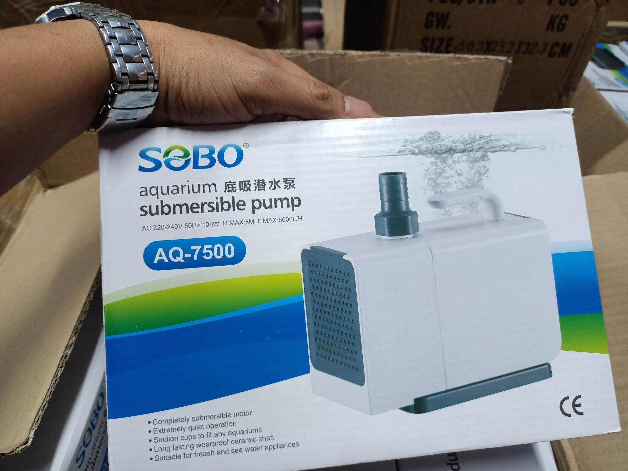 MÁY BƠM CHÌM , MÁY BƠM HỒ CÁ SOBO AQ 7500 ( 5000L/H 100w )