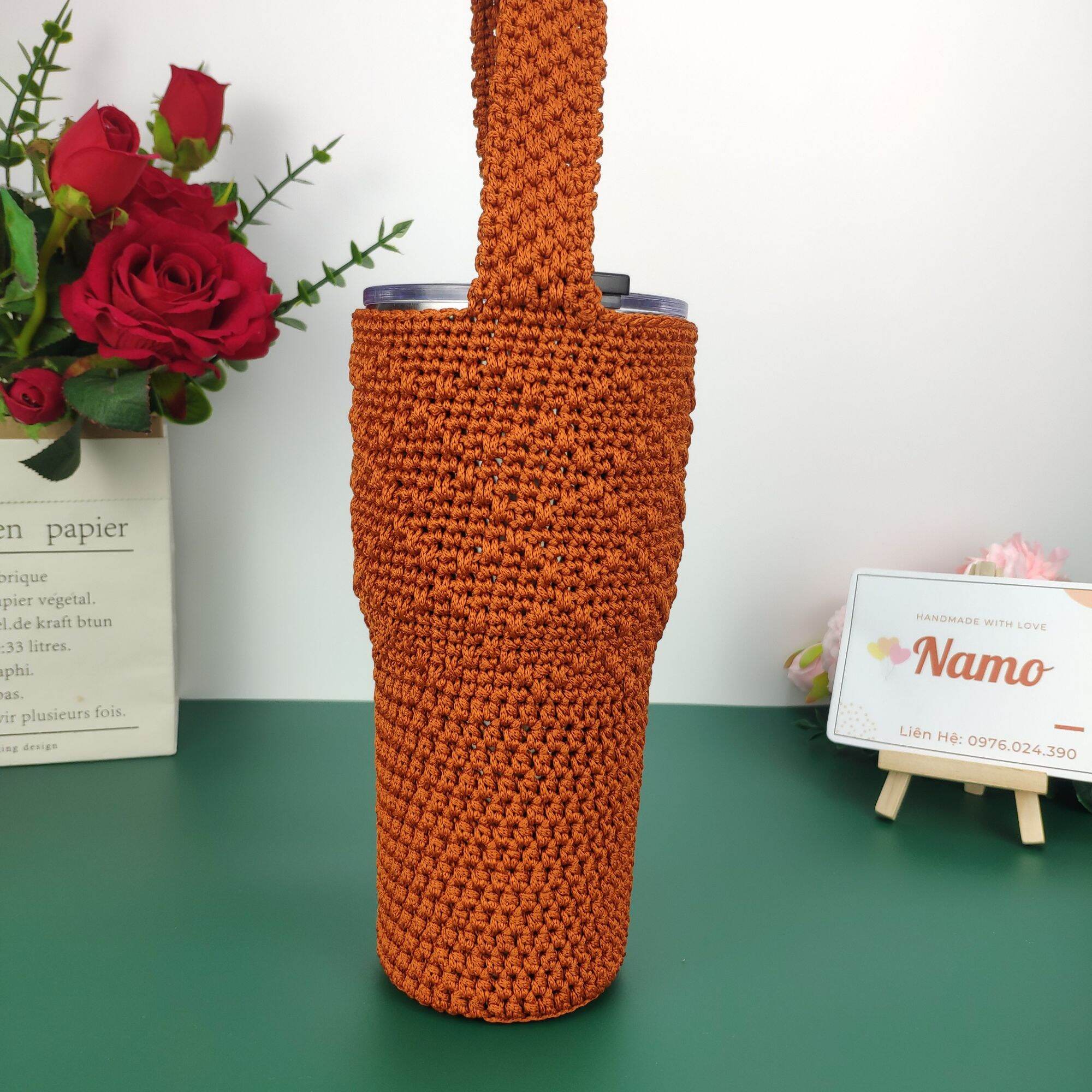Túi đựng bình nước 900ml handmade