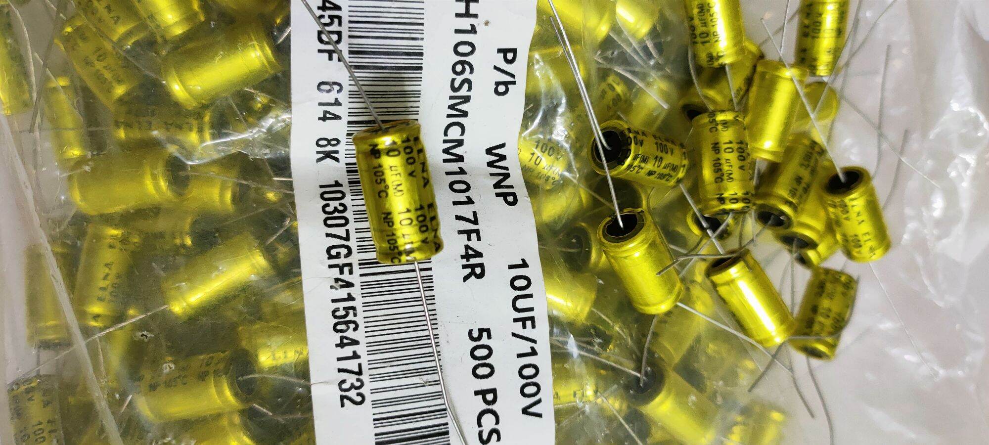 10 Tụ loa 2 đầu 10uf 100v màu vàng