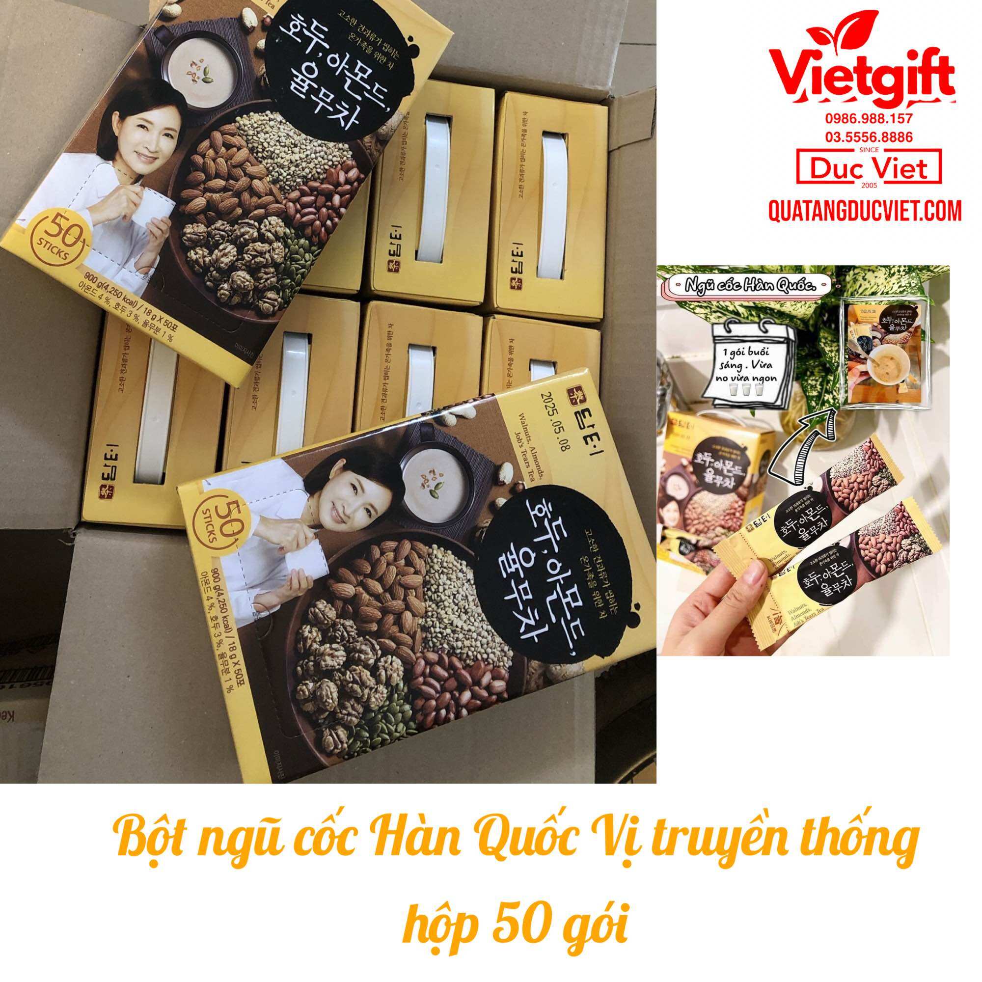 Bột ngũ cốc Damtuh Hàn Quốc 50 Gói- ngũ cốc truyền thống 5 loại hạt
