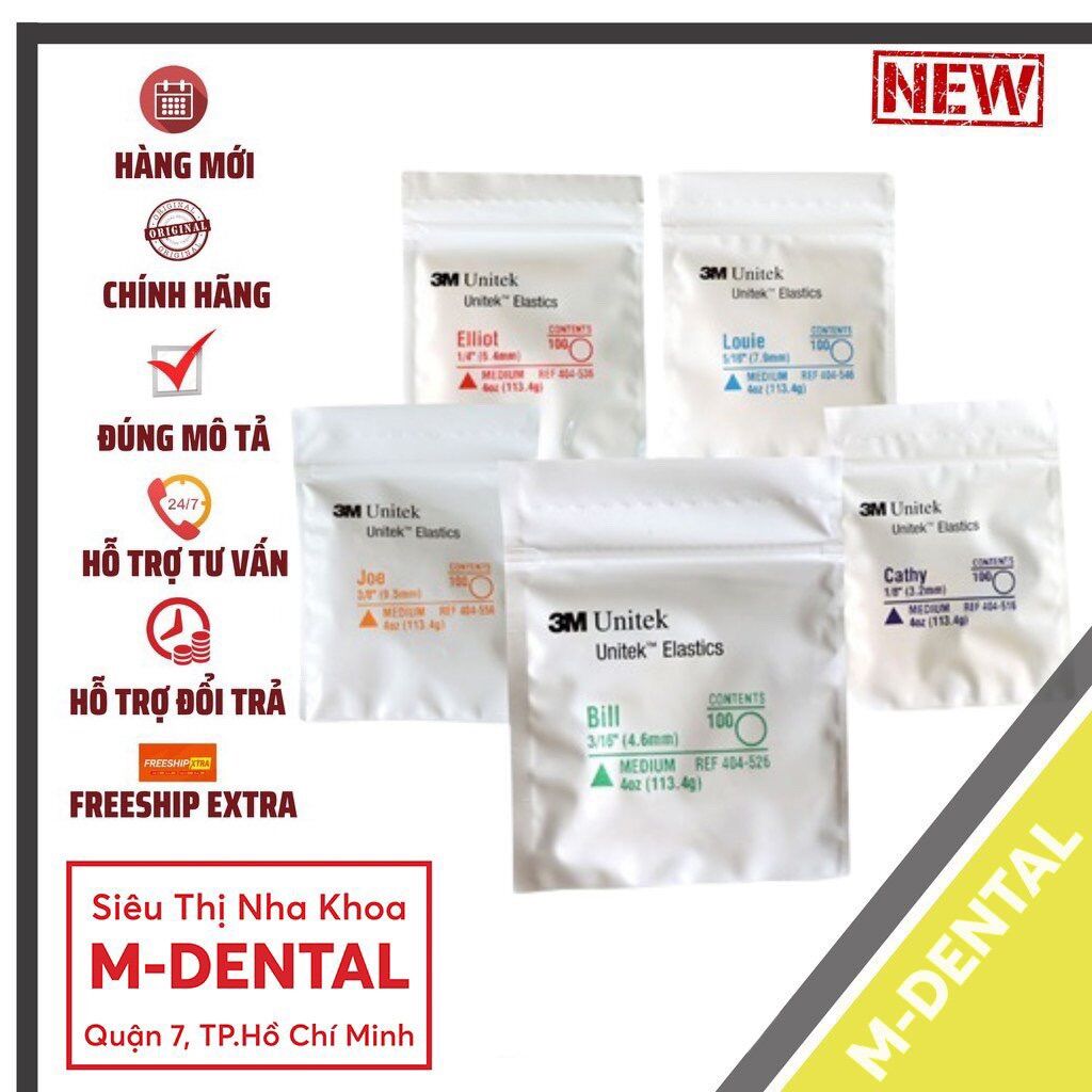 Thun kéo liên hàm 3m, thun chỉnh nha,thun kéo niềng răng, chun liên hàm chỉnh nha 3m unitek elastics 3.5oz 4oz 6oz