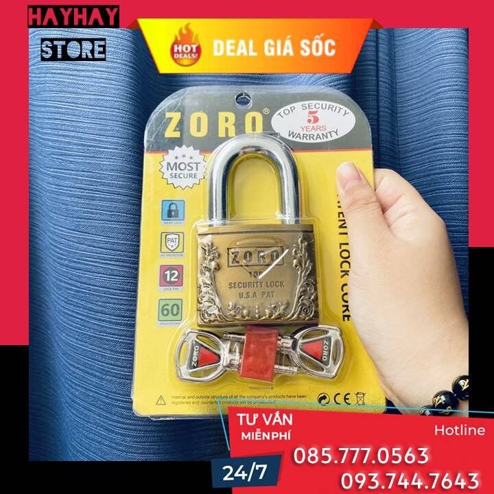Ổ Khóa Cửa Nhà Cửa Cổng Zoro 6 Phân (Bông Lúa)