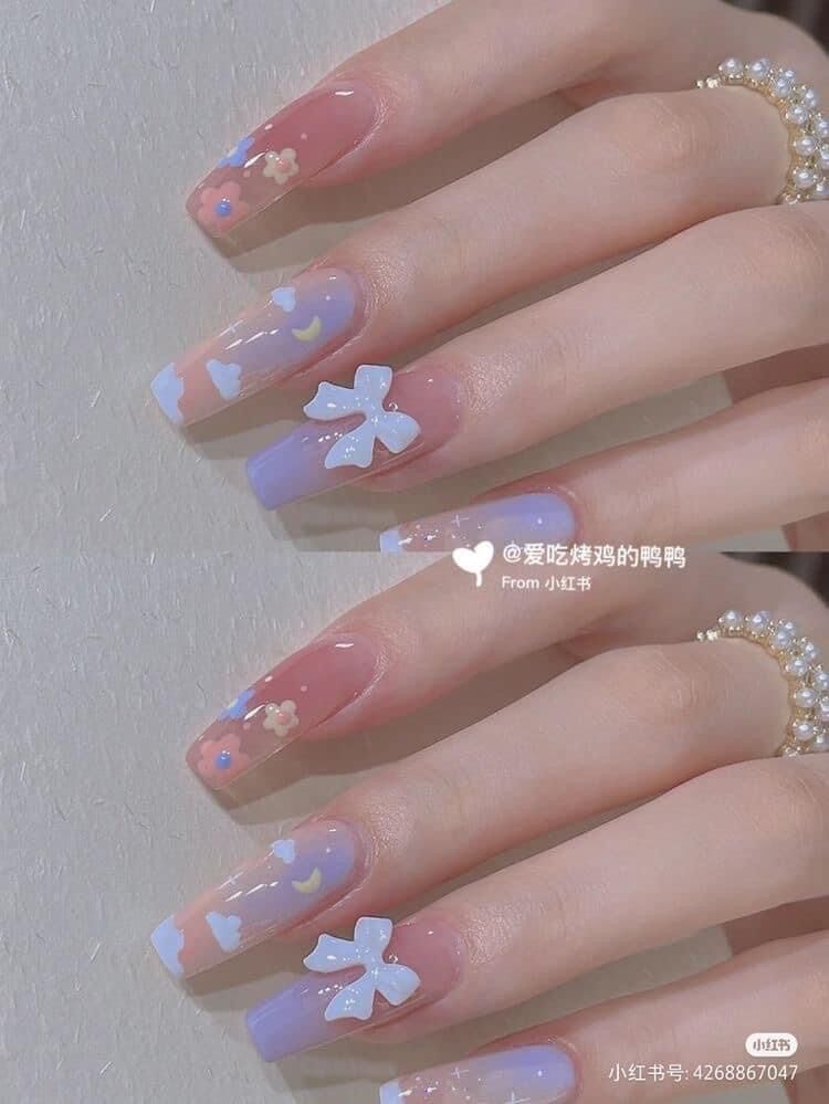 Nail box thiết kế theo phom móng khách đặt đủ dụng cụ / keo mini