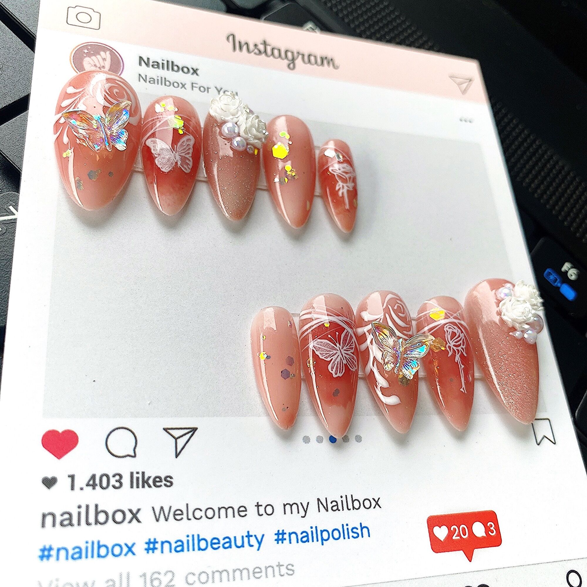 nailbox thiết kế mẫu cô dâu
