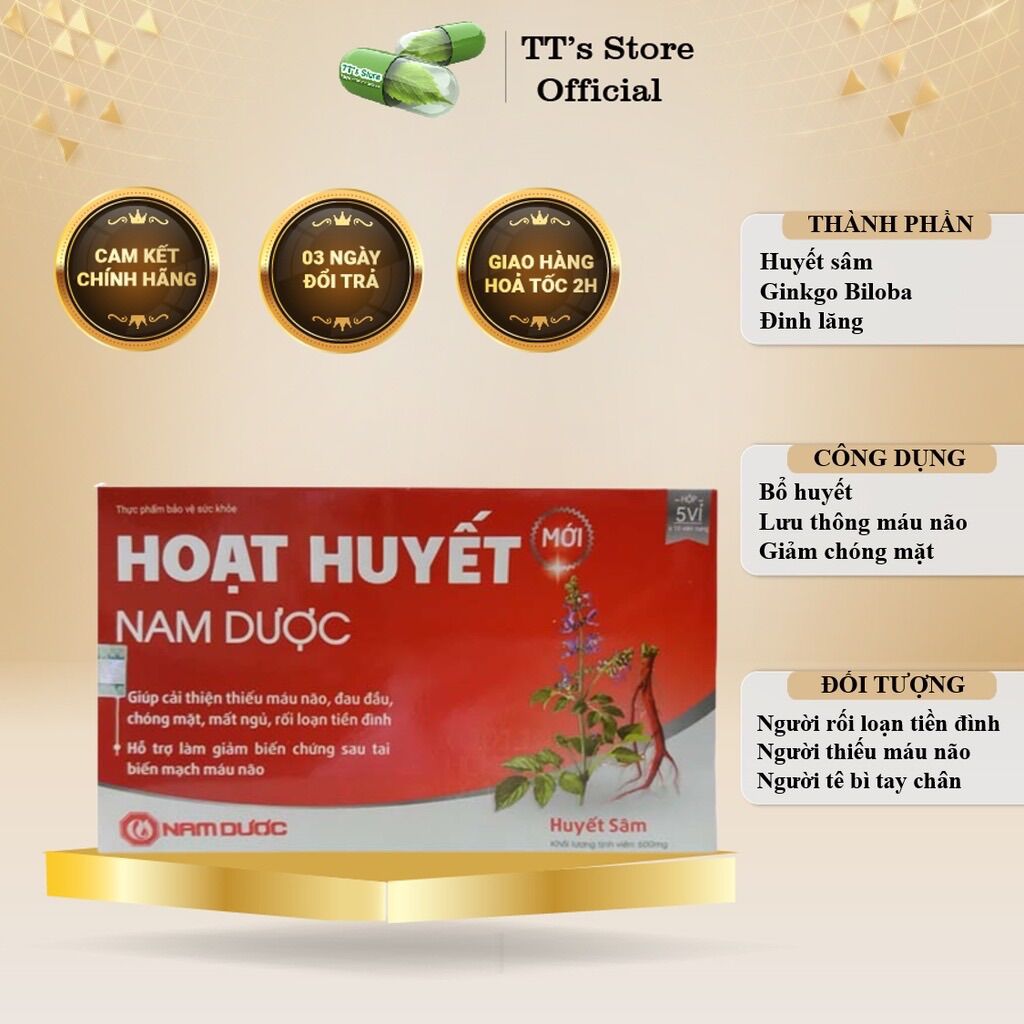 Hoạt huyết Nam Dược - Bổ huyết, tăng tuần hoàn máu não