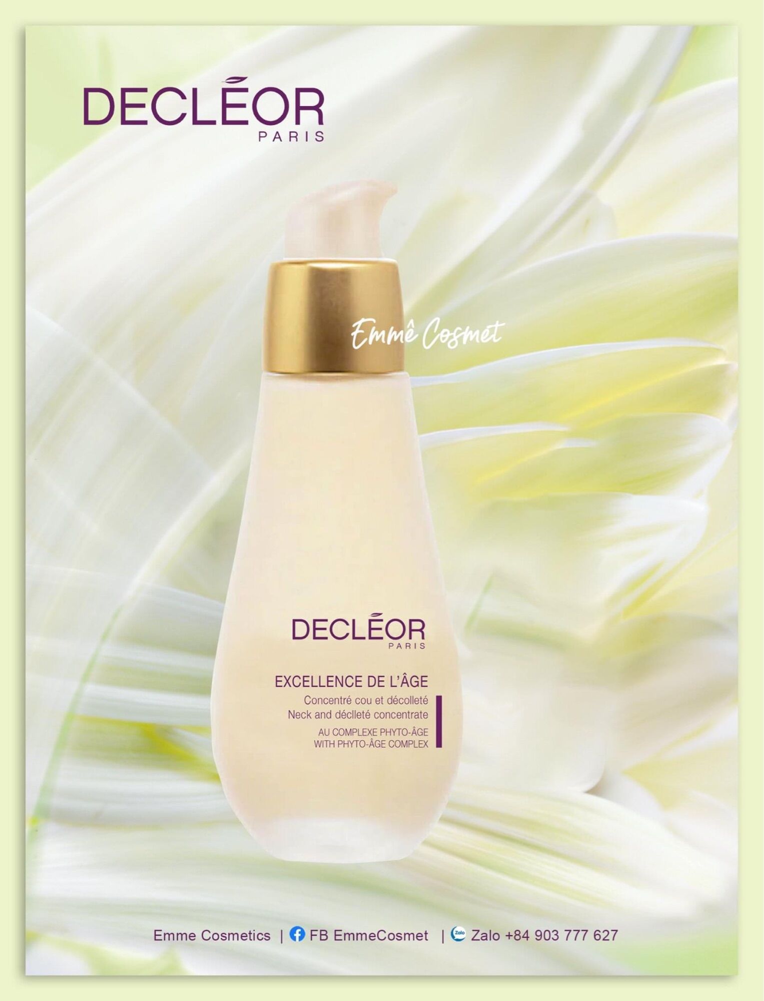 [DECLEOR CHÍNH HÃNG] CREME NUÔI DƯỠNG , CHỐNG NHĂN , CHỐNG LÃO HOÁ VÙNG CỔ VÀ NGỰC , DÀNH CHO TẤT CẢ CÁC LOẠI DA