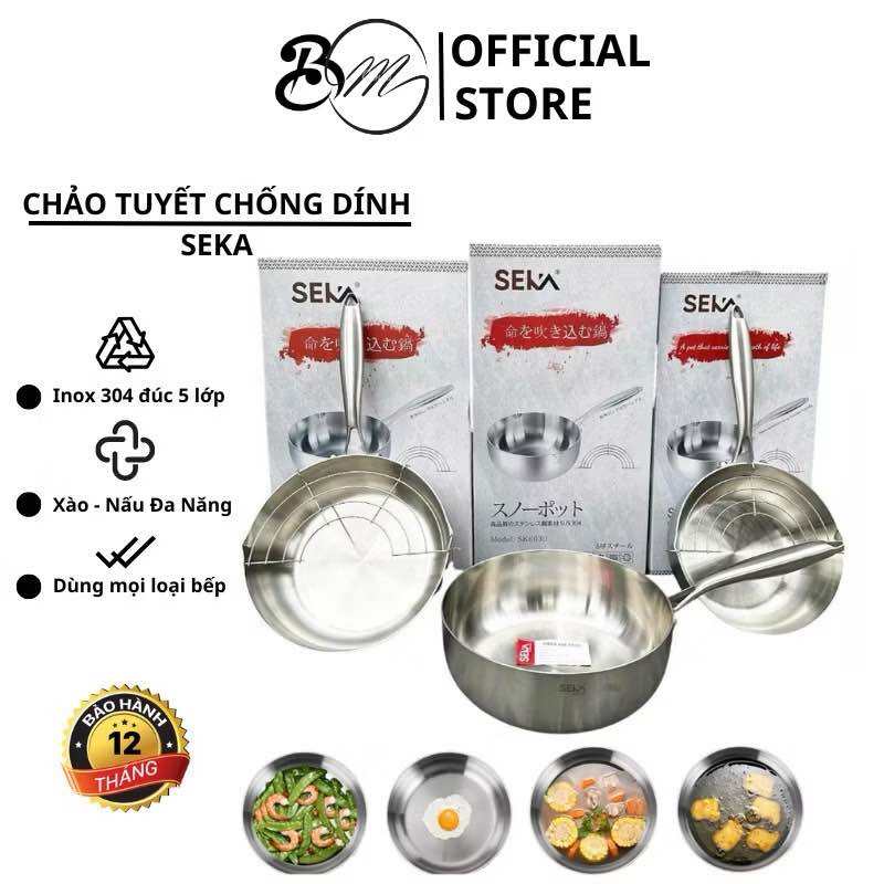 Chảo Tuyết Sâu Lòng Seka Inox 304 Đúc 5 Lớp Cao Cấp