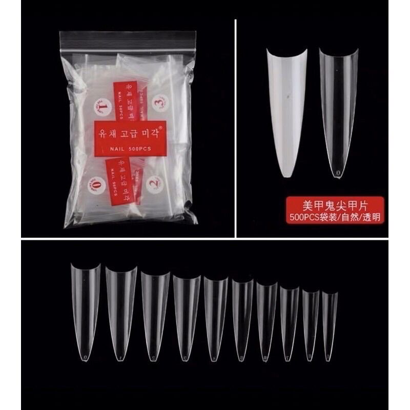 Móng tip nhọn dài, Móng nối nhọn dài Hàn Quốc