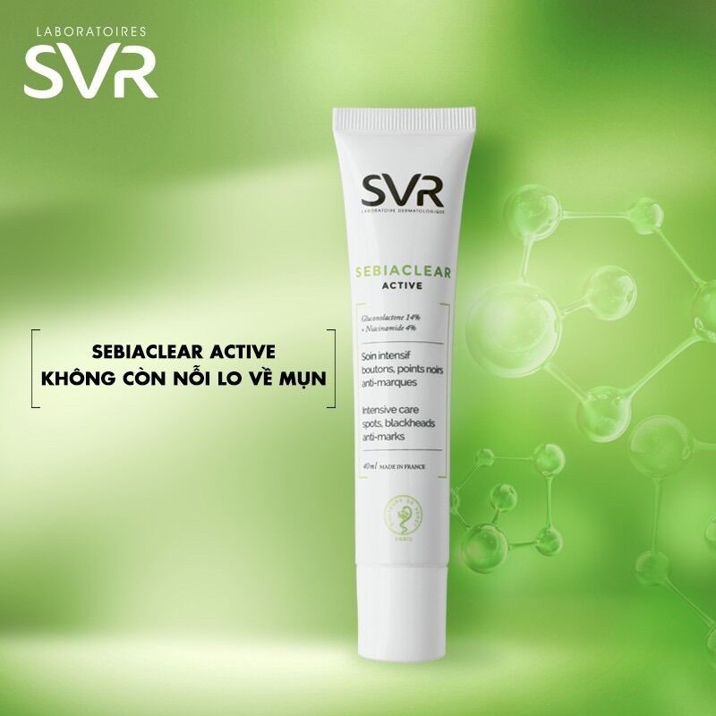 Kem giảm mụn, giúp loại bỏ dầu cho da svr sebiaclear active 40ml