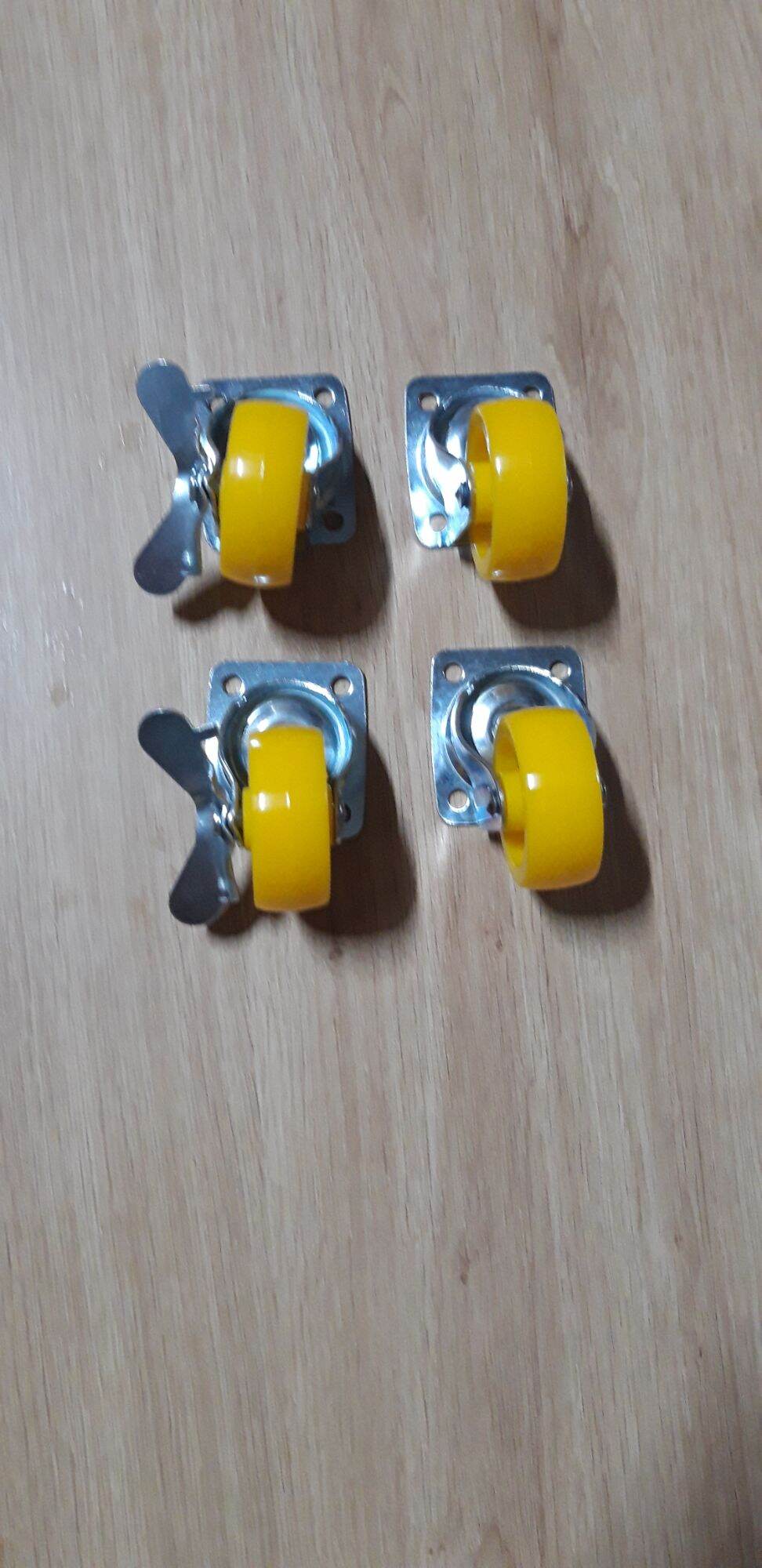 Bánh xe vàng 5 phân, combo 4 bánh ( 2 bánh có khóa, 2 bánh không khóa)