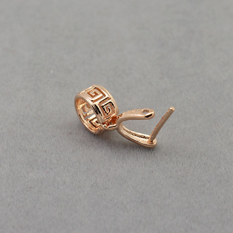 Móc mặt dây chuyền bạc nguyên chất s925 móc hạt dưa phụ kiện đá ngọc phỉ thúy đá amber móc mặt dây chuyền ngọc tự làm móc bình an mạ vàng k