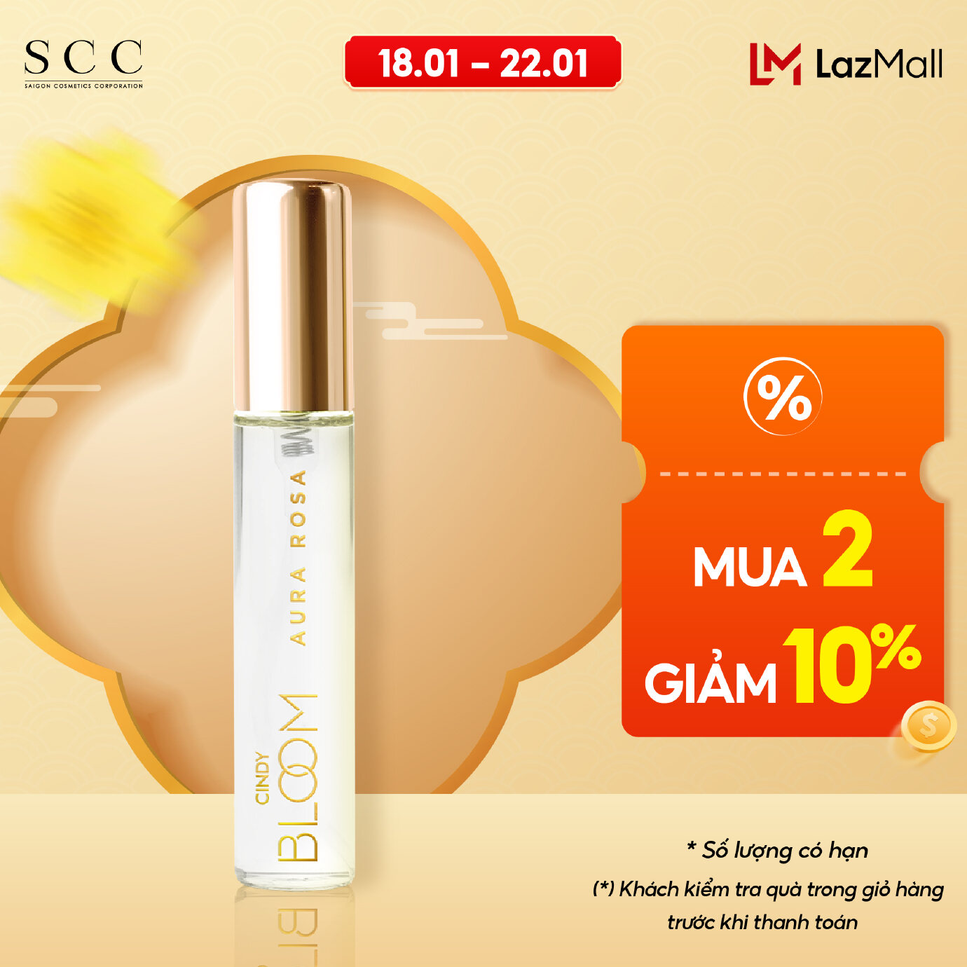 Nước Hoa Nữ Cindy Bloom Aura Rosa Hương Thơm Kiêu Sa Đài Các 10ml Chính Hãng