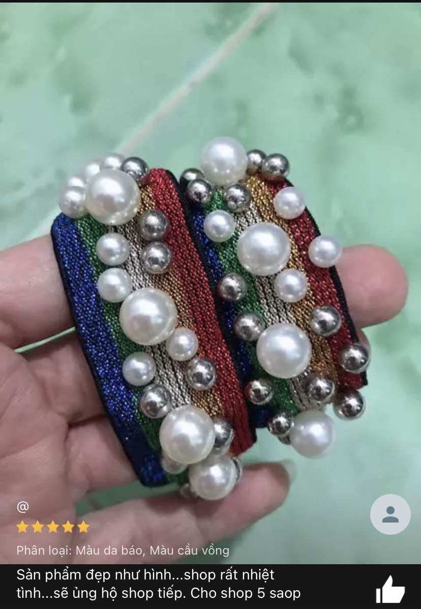 🔥 Set 5 Sợi Dây cột Tóc Sắc Cầu Vòng hạt Ngọc