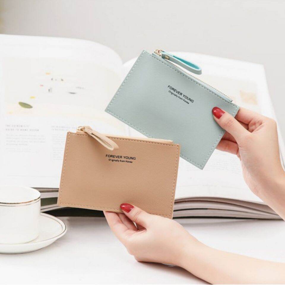 Ví đựng thẻ khuyến mãi ví nữ kiểu ngắn siêu mỏng ví đựng tiền lẻ đơn giản nhiều chỗ đựng thẻ phong cách hàn quốc học sinh nữ ví đựng tiền xu mini