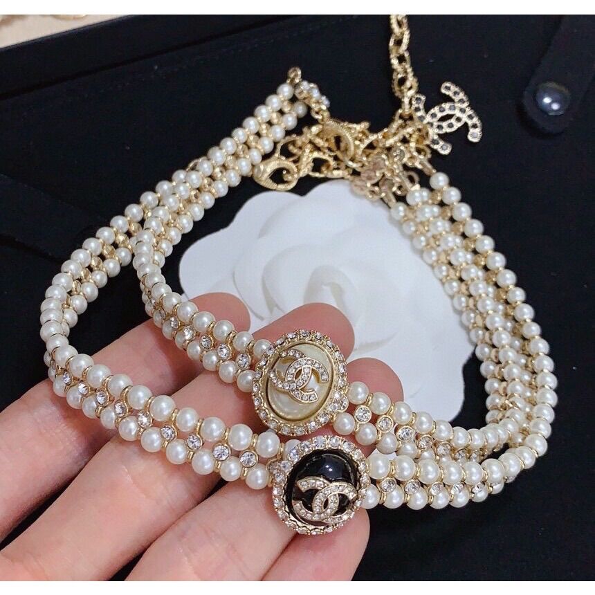 Set vòng cổ hoa tai hạt đính đá ôm sát cổ hot