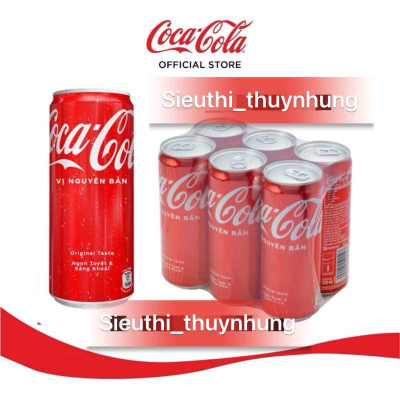 Lốc 6 lon coca-cola 320ml