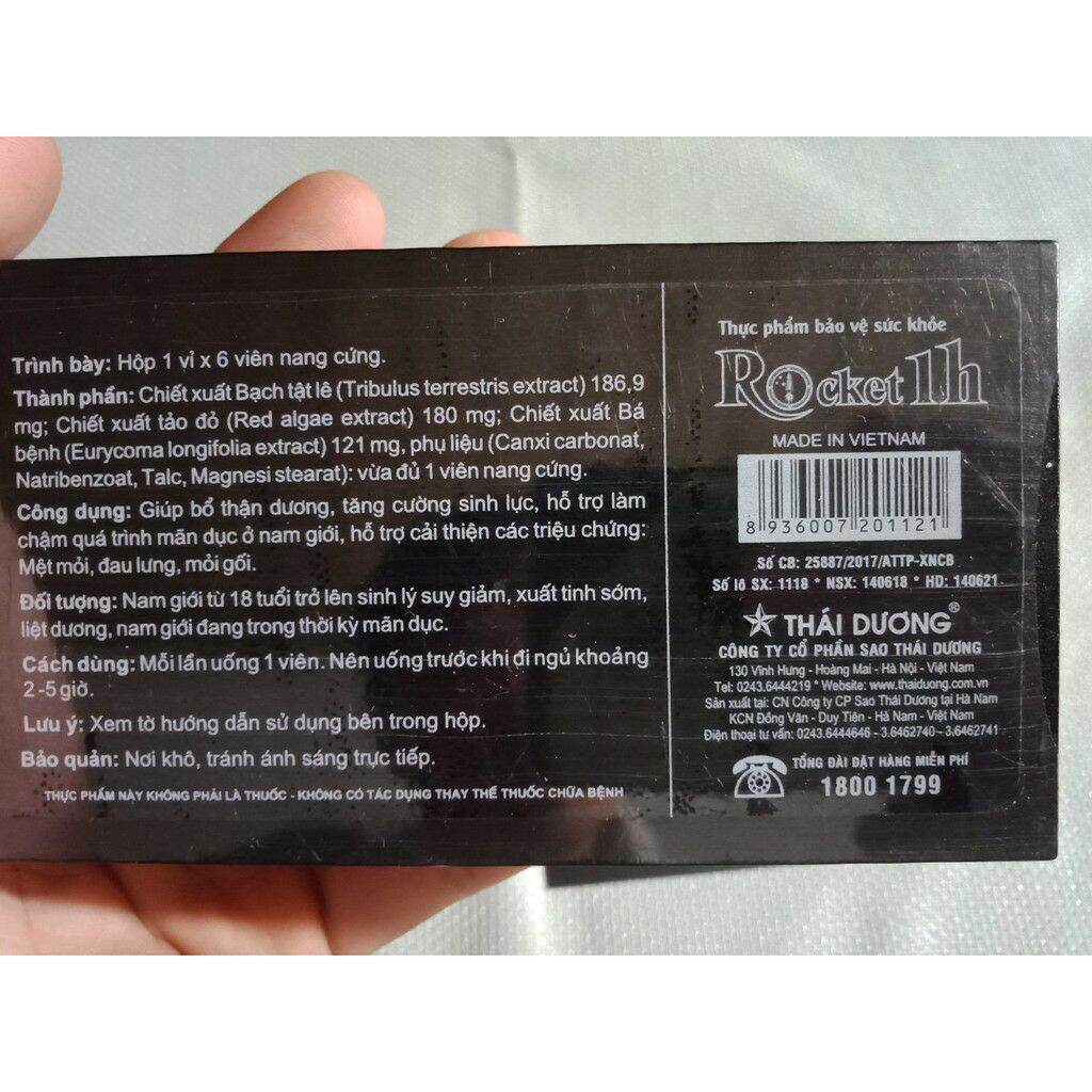 Rocket 1h - tăng cường sinh lý nam - tráng dương bổ thận - giá 1 viên