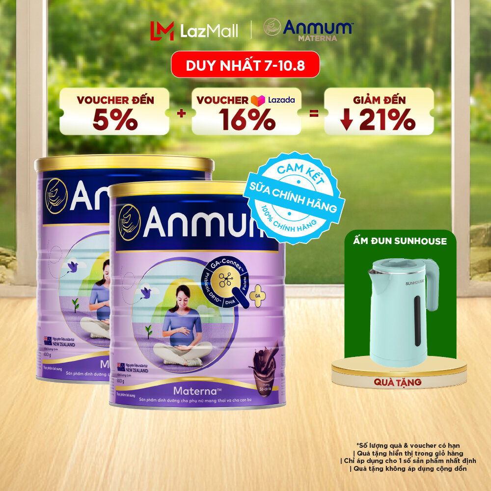 [Voucher giảm đến 26%]Combo 2 Sữa Bột Dành Cho Mẹ Bầu Anmum Materna Hương Socola 800G