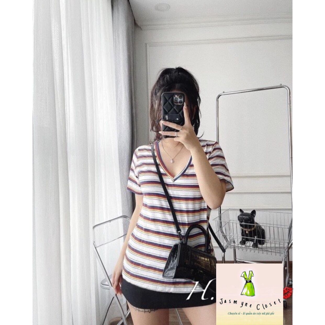 Áo phông cotton cổ tim S39