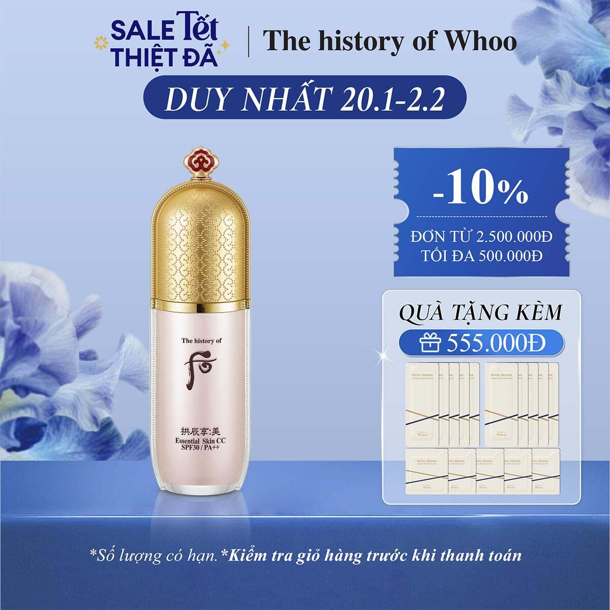 Kem CC trang điểm cao cấp The history of Whoo Gongjinhyang Mi Skin CC SPF30, PA++ 40ml