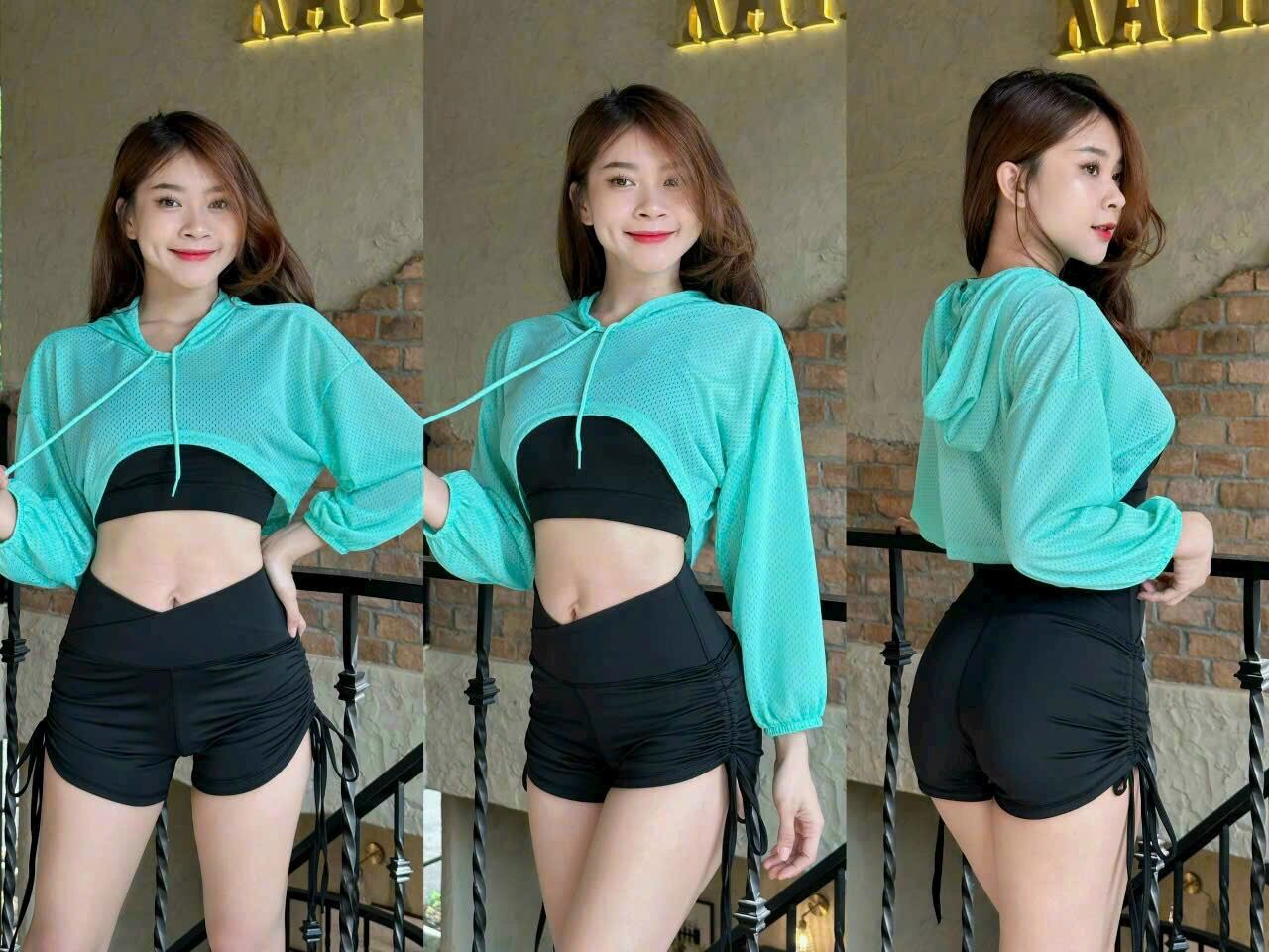 Áo tank nữ crotop có mũ nữ